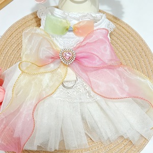 Falda de tul de princesa de verano para perros y gatos, ropa para mascotas, vestido de boda con estrellas arcoíris, poliéster, para las cuatro estaciones - Product Image 3