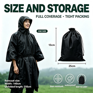 Impermeabile Multifunzionale Tre-in-Uno per Esterni, Riutilizzabile e Leggero, per Tenda/Escursionismo/Alpinismo/Campeggio, Compatto - Product Image 3