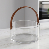 Nouvel Arrivage Bol à Salade Transparent en Plastique avec Couvercle en Bois, Support et Poignée Amovible – Idéal pour Fêtes, Fruits et Collations