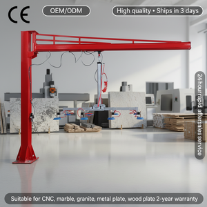 رافعة عمودية هوائية جديدة بذراع بطول 6 أمتار وقدرة 500 كجم مع دوران كامل، معدات رفع مخصصة للرخام والجرانيت - Product Image 3