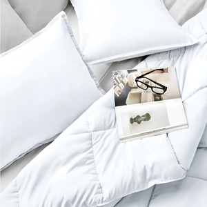 Couette matelassée en microfibre, fabrication directe d'usine, toutes saisons, blanche, literie de chambre à coucher, taille personnalisée, <span class=keywords><strong>prix</strong></span> de gros - Product Image 4
