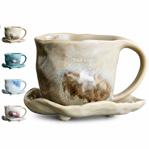 Taza de <span class=keywords><strong>café</strong></span> de cerámica con logotipo personalizado y platillo, al por mayor, marca blanca, jarra artesanal, artículos para cafetería, <span class=keywords><strong>Cyber</strong></span> Monday - Product Image 1