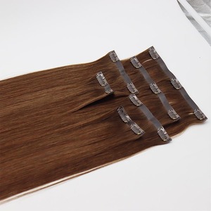 Extensiones de cabello Remy humano real sin costuras Invisible PU trama de piel recta Clip-On cabello de alta calidad cabello Real - Product Image 1