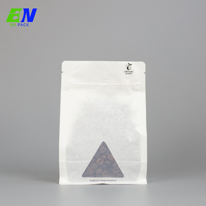 Sacs en papier Kraft blanc, blanc, refermable à fermeture éclair, thermoscellables, sachets d'emballage alimentaire, avec fenêtre mate, 50 unités - Product Image 4