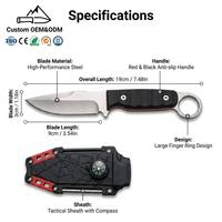 Couteau de survie tactique pour le camping, acier inoxydable, manche en ABS, 19 cm, personnalisable, vente en gros