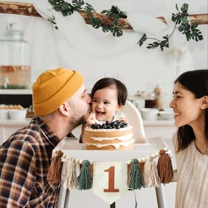 High Chair <b>Banner</b> Birthday Hat 1st Baby Birthday Party Baby Shower Decoration Green Theme Polyester UV Printed Photographic Prop - Product Image 5