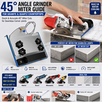 45 °   Guía de corte angular para amoladora angular con refrigeración por agua para el corte de bordes de encimeras de granito y cuarzo