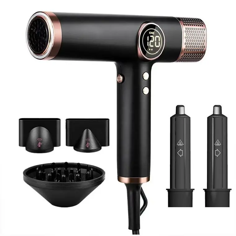 1200W Diskon Besar Ion Negatif Bldc Brushless Pengering Rambut Kecepatan Tinggi dengan 3 Tingkat Pengering Rambut Profesional Salon Mini Travel