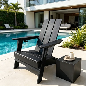 Chaise <span class=keywords><strong>Adirondack</strong></span> Pliante en PEHD Effet Bois, Chaise Grenouille en <span class=keywords><strong>Plastique</strong></span> Résistante aux Intempéries, Mobilier d'Extérieur pour Patio et Jardin – Vente Chaude Usine - Product Image 4