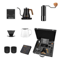 Ensemble de cafetière à filtre manuelle Nibu pour le camping, kit de café à faire couler avec boîte cadeau et valise en cuir pour servir du thé et du café en plein air