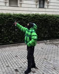 Vestes matelassées à capuche en duvet léger coupe-vent <span class=keywords><strong>d</strong></span>'hiver fabriquées par le fabricant, teintes par pulvérisation régulière en PP, lavées - Product Image 6