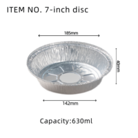 Barquettes jetables rondes de 7 pouces, 630 ml, pour pizza, plats à emporter, barbecue extérieur, boîte à lunch avec couvercle