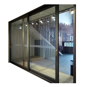 중국 공급자 유리 미닫이 문 궤도 알루미늄 자동적인 미닫이 문 그림 두 배 알루미늄 합금 미닫이 문 궤도