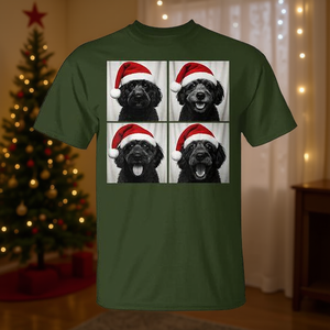 Camiseta navideña con foto de Santa Claus y perro caniche portugués - Product Image 3