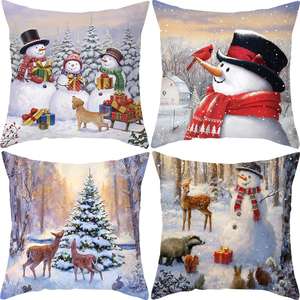 Funda de cojín navideña para el hogar, funda de almohada decorativa para sofá, decoración navideña de poliéster de 18' - Product Image 3