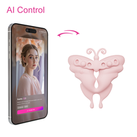 KI-App-gesteuerter Dual-Motor Tragbarer Nippel-Vibrator aus Flüssigsilikon USB-Aufladbar IPx6 Wasserdicht 12 Frequenzen