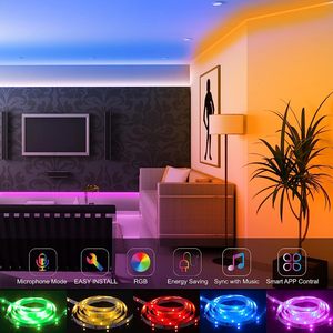 Dream color RGB LEDs tira de luces kit Smd 5050 tira de luces <span class=keywords><strong>LED</strong></span> al aire libre impermeable inteligente tira de luces <span class=keywords><strong>LED</strong></span> conjunto
