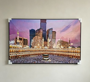 Decoración para el Hogar, Póster Musulmán, Impresión <span class=keywords><strong>de</strong></span> la <span class=keywords><strong>Meca</strong></span>, Mezquita, Kaaba, Pintura en Lienzo con Marco, Arte Islámico <span class=keywords><strong>de</strong></span> Pared, Ramadán - Product Image 3