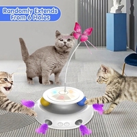 Jouet compact pour chat avec base ronde, jouet papillon léger, balle de jeu pour petit appartement, famille multi-chats