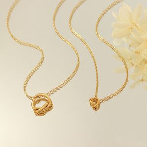 Accessori quotidiani di base set di ciondoli con nodo d'amore <span class=keywords><strong>infinito</strong></span> grande <span class=keywords><strong>e</strong></span> piccolo regalo per collana senza appannamento in acciaio inossidabile per mamma <span class=keywords><strong>e</strong></span> me - Product Image 1