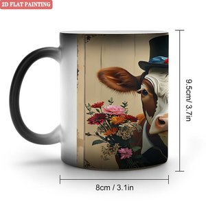 Frosted Black Matte <b>Ceramic</b> <b>Mug</b> 11oz Heat Activated Daily Drinking Cup - Product Image 1