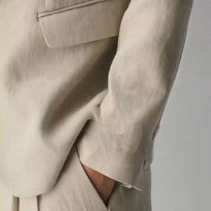Trajes y Blazers para Mujer Mastery Linen, Blazer de un Solo Botón y Corte Entallado en Beige Natural - Product Image 5