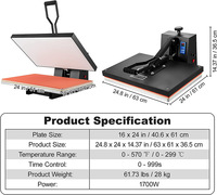 Mesin Pemanas Digital Komersial dengan Pengontrol Suhu dan Kemampuan Pemanasan Cepat 40 cm  60 cm Mesin Press Panas Transfer Termal