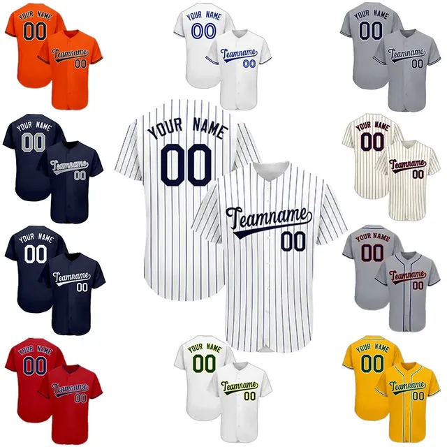 Wholesale Print on Demand Baseball Jersey Custom v Neck Mesh Team Softball Shirts Oversized Stripe Baseball and Softball Wear