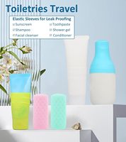 Housses de bouteilles en silicone – Essentiels de voyage pliables, durables, écologiques, modernes, à un seul niveau, élastiques, pour articles de toilette format voyage