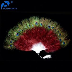 Abanico <span class=keywords><strong>de</strong></span> mano plegable <span class=keywords><strong>de</strong></span> plumas <span class=keywords><strong>de</strong></span> pavo real para mujer, accesorio para fiesta <span class=keywords><strong>de</strong></span> té, baile <span class=keywords><strong>de</strong></span> vacaciones, decoración nupcial para boda, venta al por mayor - Product Image 5
