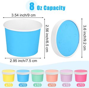 Gobelets jetables personnalisés avec logo imprimé, double paroi, 5oz, 8oz, 10oz, 12oz, 16oz, en papier recyclé de qualité alimentaire pour pudding, sundae, gelato et crème glacée - Product Image 2