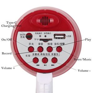 XC-180UF แบบพกพา20W สำหรับโทรโข่งลำโพง<span class=keywords><strong>ไมโครโฟน</strong></span>มือถือพลาสติกแตร LED ปลุกการ์ด TF รองรับ USB - Product Image 2
