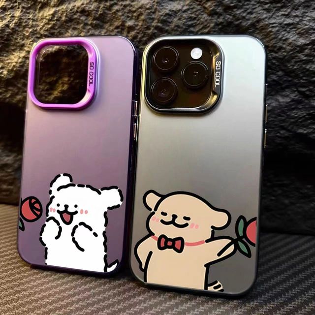 New Cute Small Dog Cartoon Skull Couple Mobile Phone Cases for Iphone 17/16/15/14/13/12/11/pro/promax/Plus/X/XS/XR Phone Cover