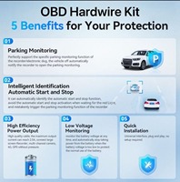Câble de raccordement OBD2 vers USB pour caméra embarquée 12V 24V vers 5V2.5A avec connecteur Mini Micro Type C pour DVR GPS Kit de câblage OBD pour stationnement 24H