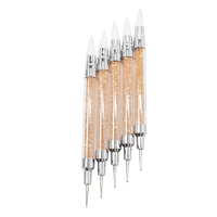 Poignée diamant Nail Art brosse à Double extrémité aiguille pointe brosse à ongles gratuite 10g conique 1 pièce/sac opp 10 pièces 14cm