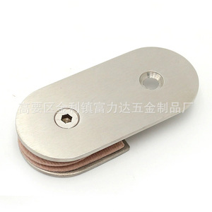 Clip de vidrio sin marco de acero inoxidable, redondo, cepillado, de 8-12 mm, para puertas de ducha - Product Image 4