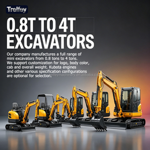 Mini Excavadora de 1 Tonelada, Mini Excavadora de Orugas, Excavadora Pequeña, CE EPA Euro 5, Motocross, Construcción de Pistas, BMX, Construcción de Caminos - Product Image 3