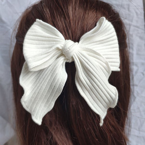 Fiocco per capelli in maglia Serge a coste per ragazze con dimensioni e colori del modello personalizzato - Product Image 1