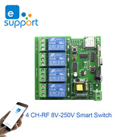 Ewelink DC 5V 7V 12V 24V AC 80-250V 4CH pouces interrupteur autobloquant module de relais wifi synchronisation à distance interrupteur wifi intelligent
