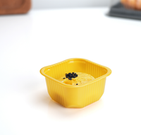 Emballages alimentaires en plastique PET/PP écologiques personnalisés, petits plateaux carrés pour gâteaux, gâteaux de lune, œufs, pâtisseries, desserts, etc.