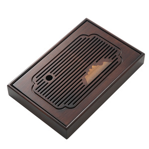 Bandeja de Té Cuadrada Impermeable para Uso Doméstico, con Drenaje, para Set de Té Kung Fu, de Bambú, con Almacenamiento de Agua, Nuevo Set Completo Pequeño y Seco - Product Image 4