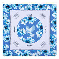 Housse de table de mahjong Blue White Bird en néoprène, résistante à l'eau, durable, écologique, motif floral Charleston Joker Rules, antidérapante