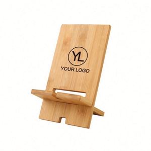 Support de smartphone en bambou de qualité supérieure |   Support en bois naturel avec logo de la marque |   Cadeau d'entreprise en gros pour accessoires technologiques - Product Image 2