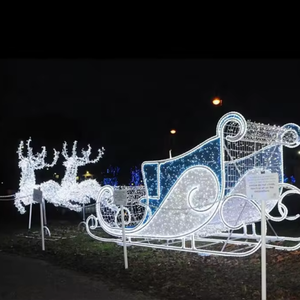 Grand cerf renne géant LED imperméable pour extérieur avec traîneau pour décoration de Noël - Product Image 5