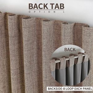 <span class=keywords><strong>Rideaux</strong></span> naturels 100% <span class=keywords><strong>rideaux</strong></span> occultants pour chambre à coucher salon occultant assombrissant isotherme dos onglet tige poche - Product Image 3