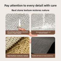 Revêtements muraux souples en pierre tissée de chanvre, texture à grain croisé, grand format, résistants à l'humidité, design Wabi-sabi, épaisseur 3,5 mm