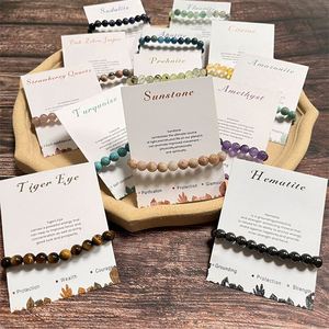 Bracelet en pierre naturelle avec perles de verre colorées, Symbole de succès et de motivation, Best-seller, Fait main, Personnalisable - Product Image 1