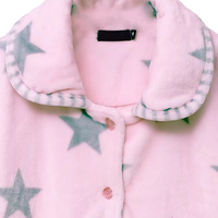 Ensemble de pyjamas chauds pour femmes, automne-hiver, imprimé rose, pyjamas en flanelle douce, motif étoile, vêtements de nuit