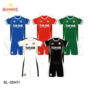 Fabricante de camisetas de fútbol de alta calidad Jersey de fútbol Color negro <span class=keywords><strong>personalizado</strong></span> en línea precio barato al por mayor - Product Image 1