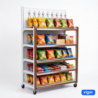 Mehrstöckiger Metall-Präsentationswagen mit Rollen, 30kg/Ebene Tragfähigkeit, Drahtkorb-Organizer für Einzelhandelsgeschäfte und Pop-up-Shops